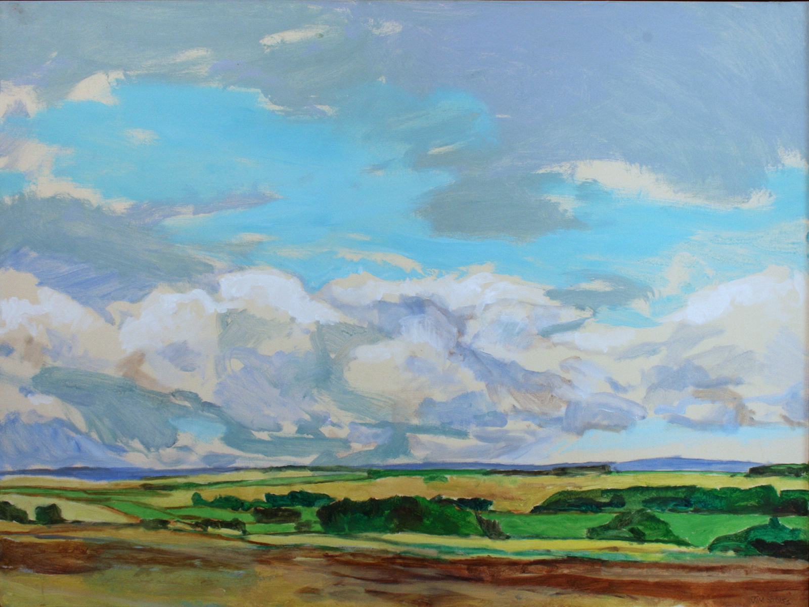 Grande Prairie, Alberta artist, landscape, prairies, dramatic, impressionistic, painterly, cumulus clouds