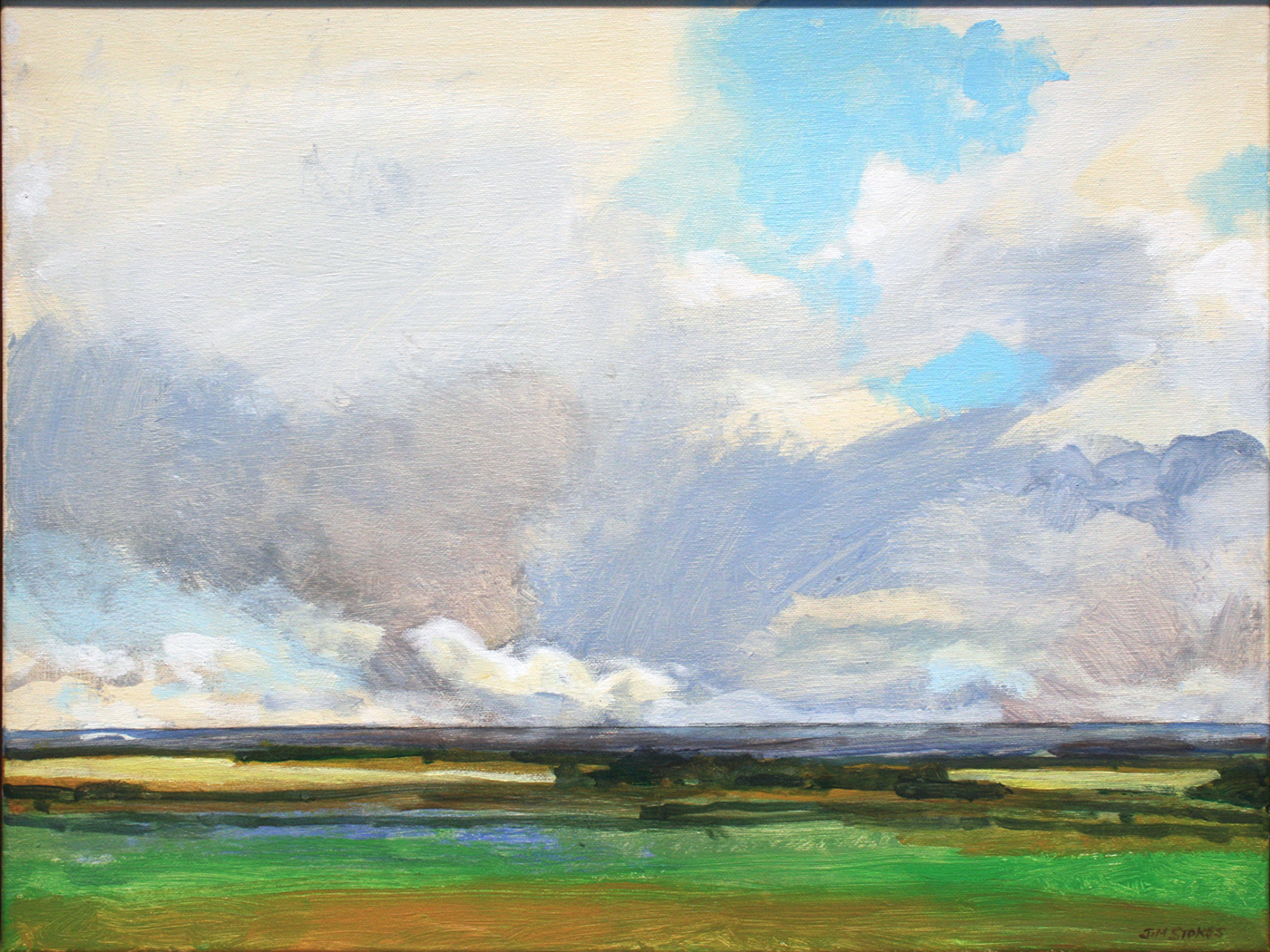 Grande Prairie, Alberta artist, landscape, prairies, green, impressionistic, painterly