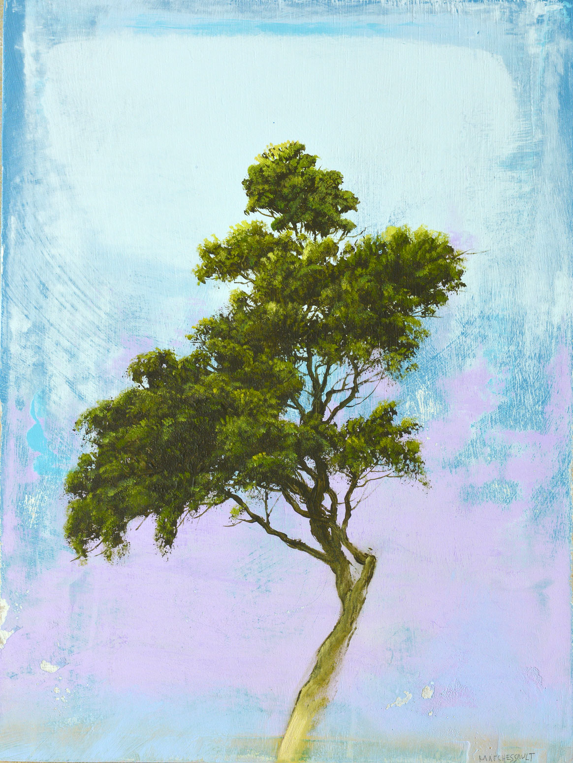 tree, portrait, abstraction, pastel, Canadian artist, floating